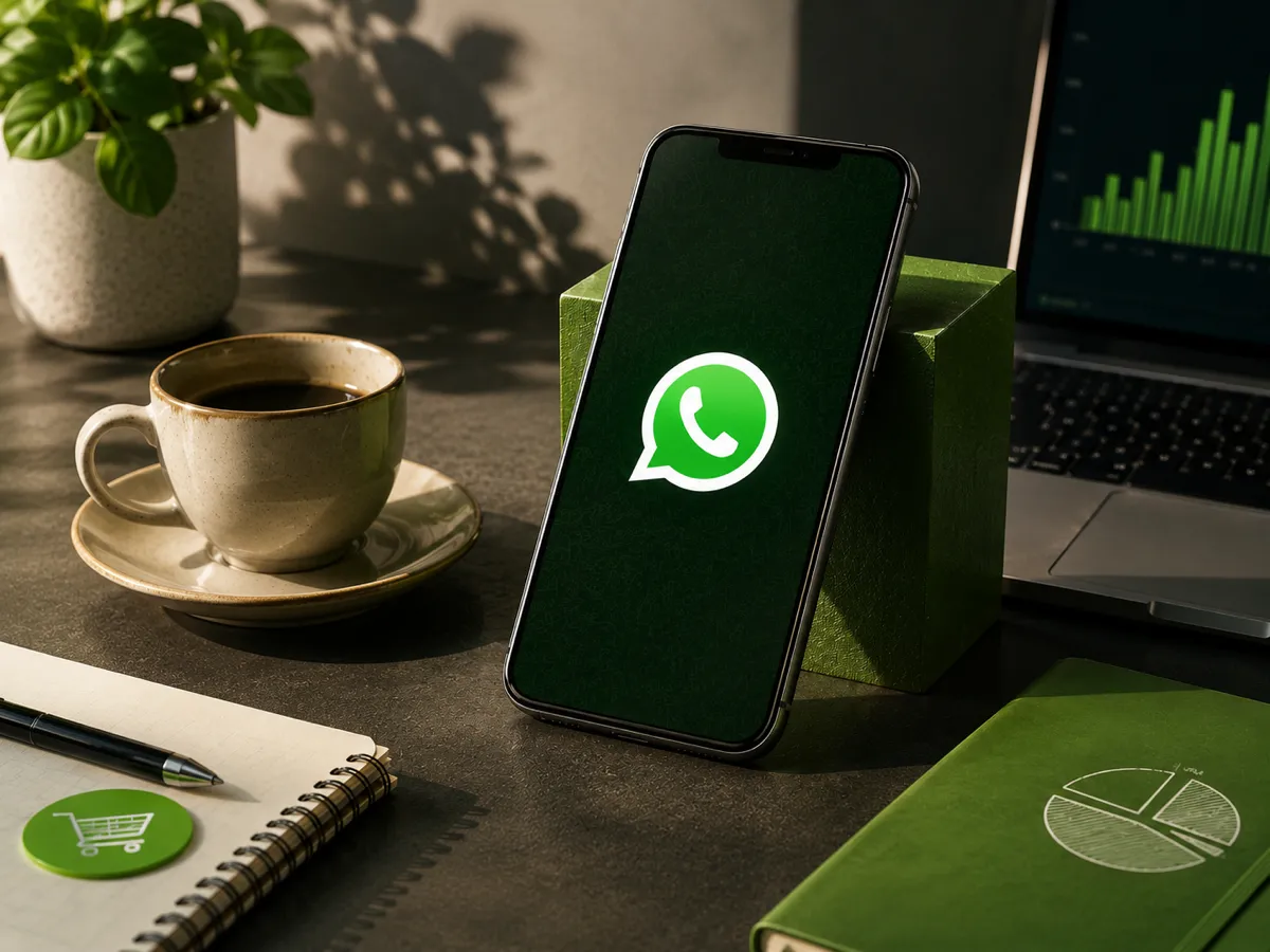 WhatsApp business messaging on a smartphone used for conversational commerce marketing in Dubai