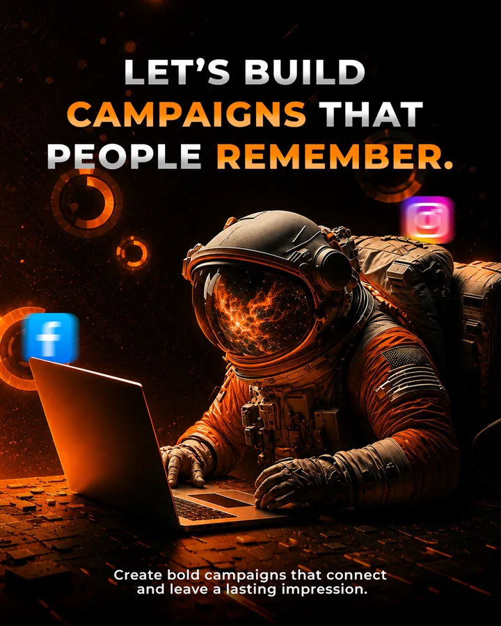 Bold campaign social media graphic design for a Dubai marketing agency