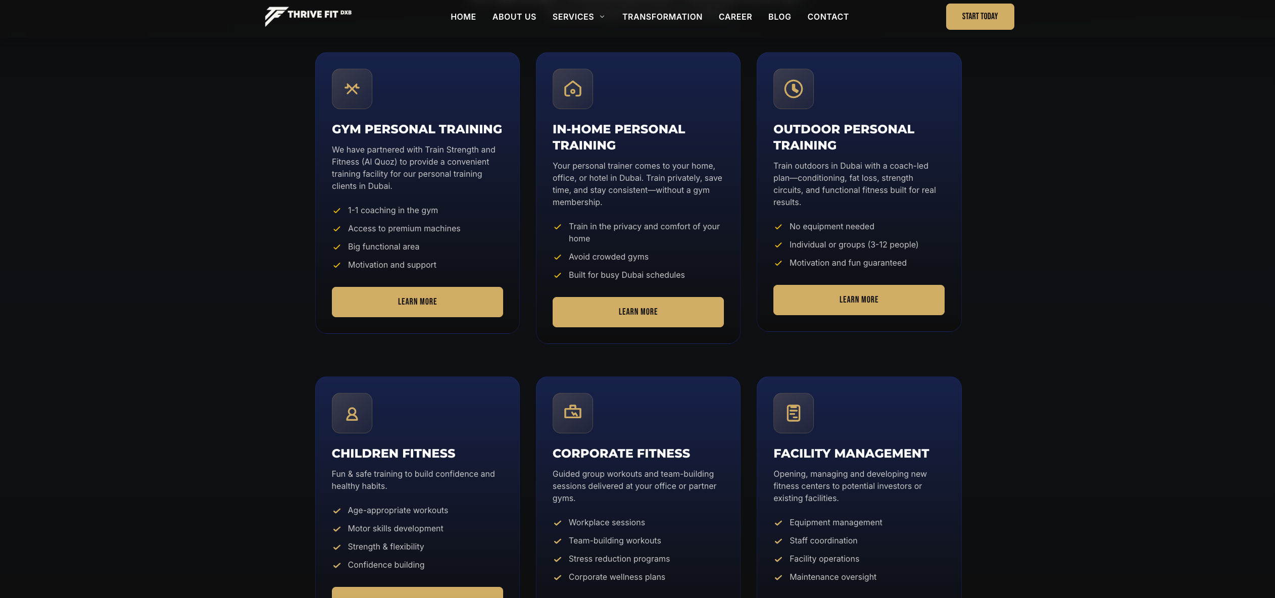Thrive Fit DXB — services page