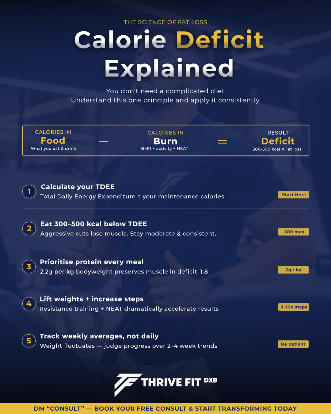 Thrive Fit DXB — calorie deficit explained
